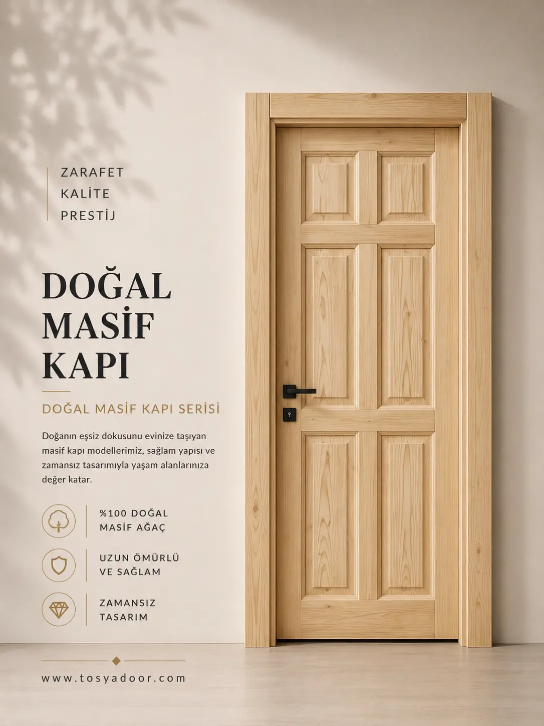 Çam Doğal Ahşap Masif Kapılar